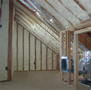 unvented attic with spray foam