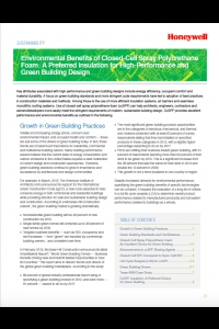 Environmental Benefits of Closed-Cell Spray Polyurethane Foam