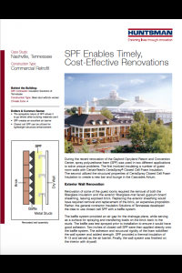 SPF Enables Timely, Cost-Effective Renovations
