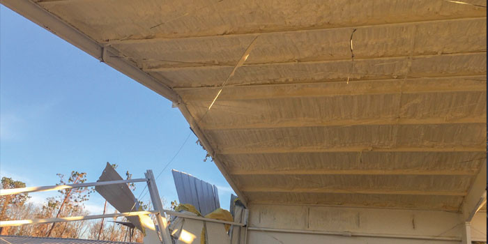 spray foam left standing after hurricane michael 