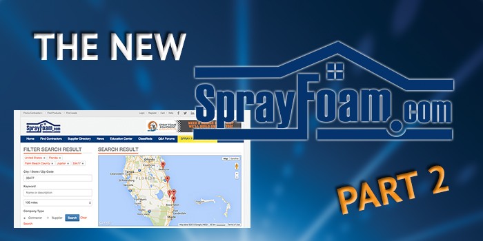 Getting to Know the New SprayFoam.com, Part 2: Contractor Finder and Supplier Directory